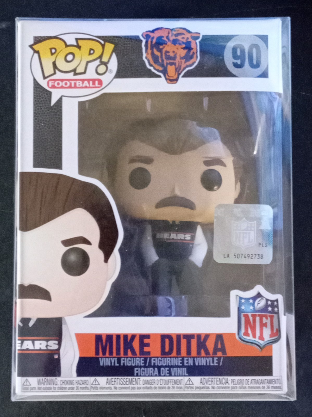 Funko Pop Coach Mike Ditka - Chicago Bears #90 In Pop Protector Funko Pop Coach Mike Ditka - Chicago Bears #90 In Pop Protector