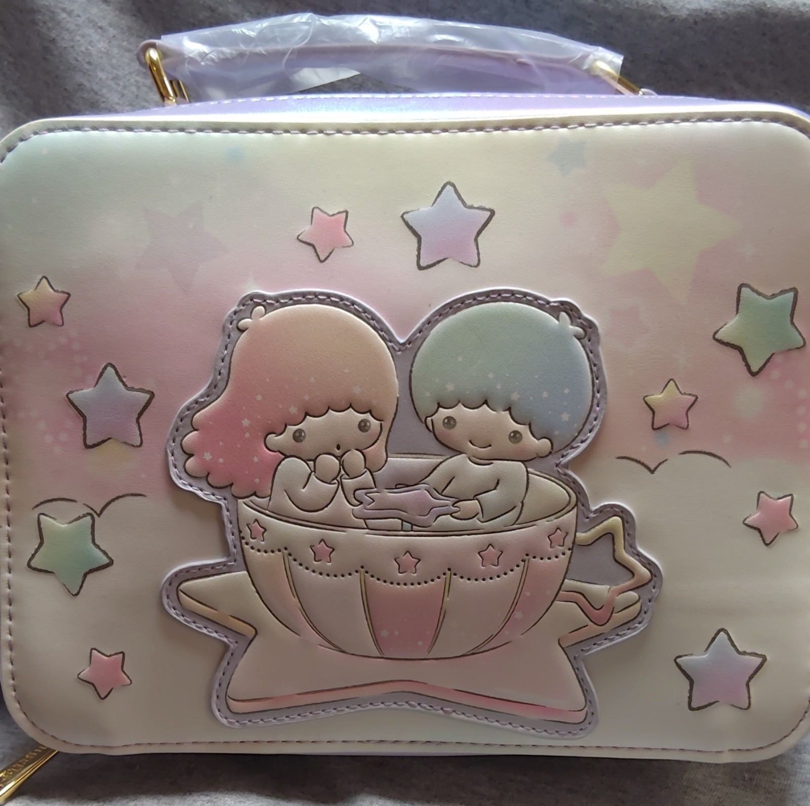 Sanrio Loungefly Little Twin Stars Pastel Faux Leather Shoulder Bag Sanrio Loungefly Little Twin Stars Pastel Faux Leather Shoulder Bag