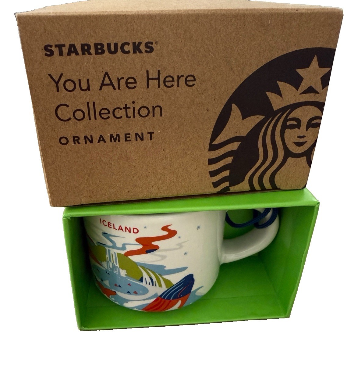 NEW Starbucks Iceland You Are Here Expresso Mug Cup Ornament 2oz NEW Starbucks Iceland You Are Here Expresso Mug Cup Ornament 2oz