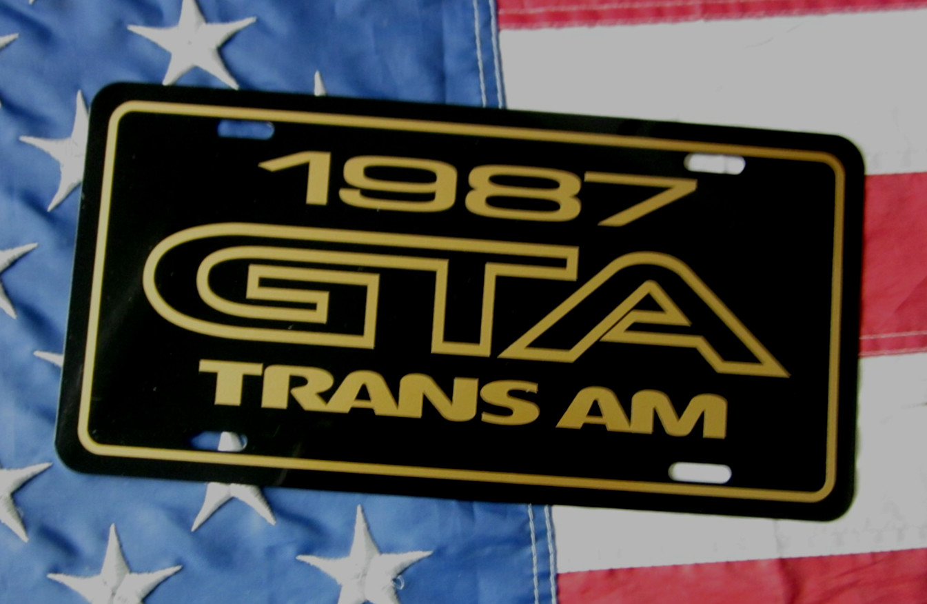 1987 Pontiac GTA Trans Am License plate car tag 87 Firebird T/A GTA