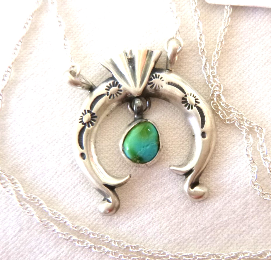 NWT Navajo Gary Shorty Golden Hills Turquoise Naja Necklace 925 Sterling Silver NWT Navajo Gary Shorty Golden Hills Turquoise Naja Necklace 925 Sterling Silver