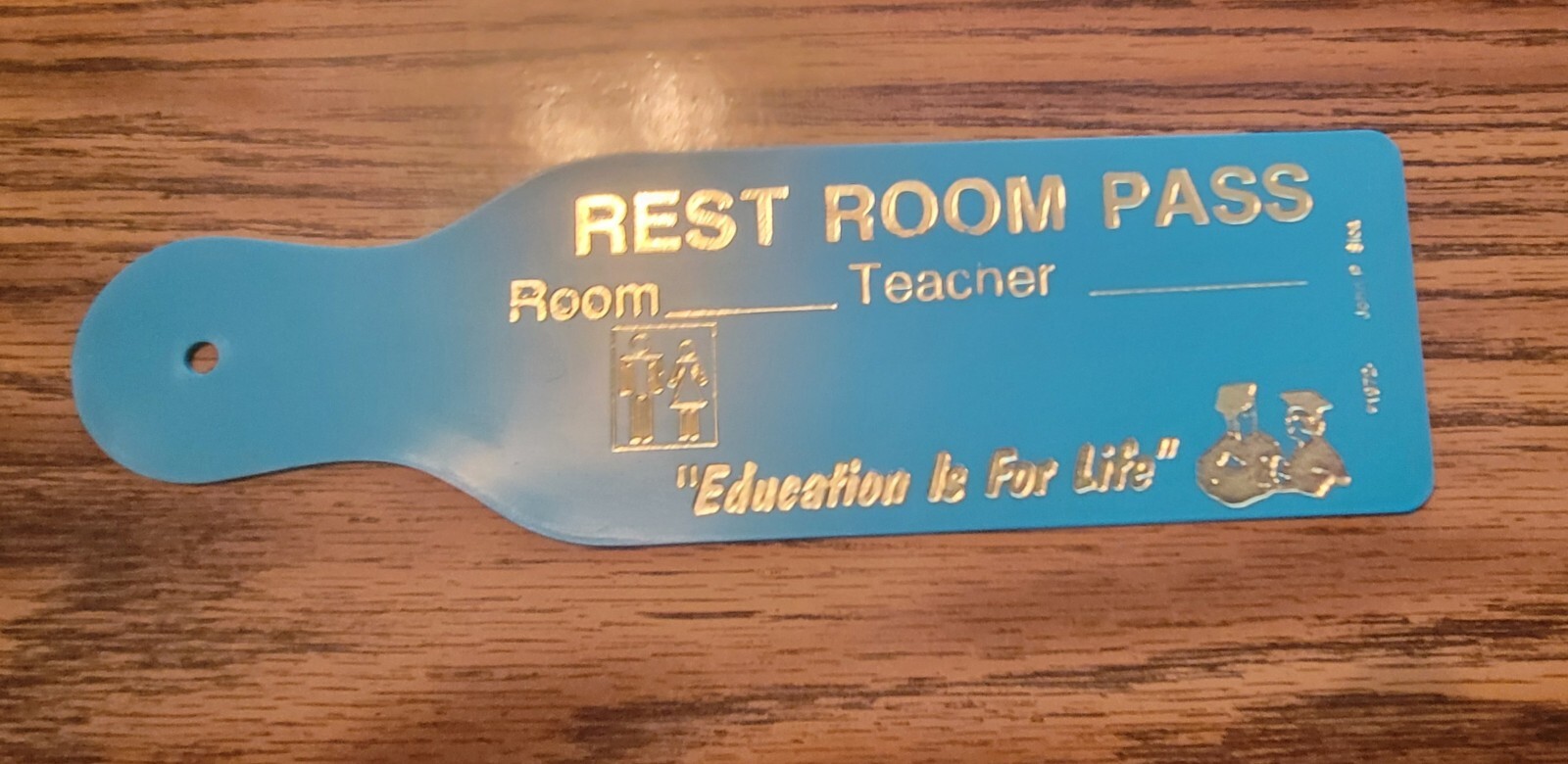 Vintage Restroom School Pass 1972 Vintage Restroom School Pass 1972