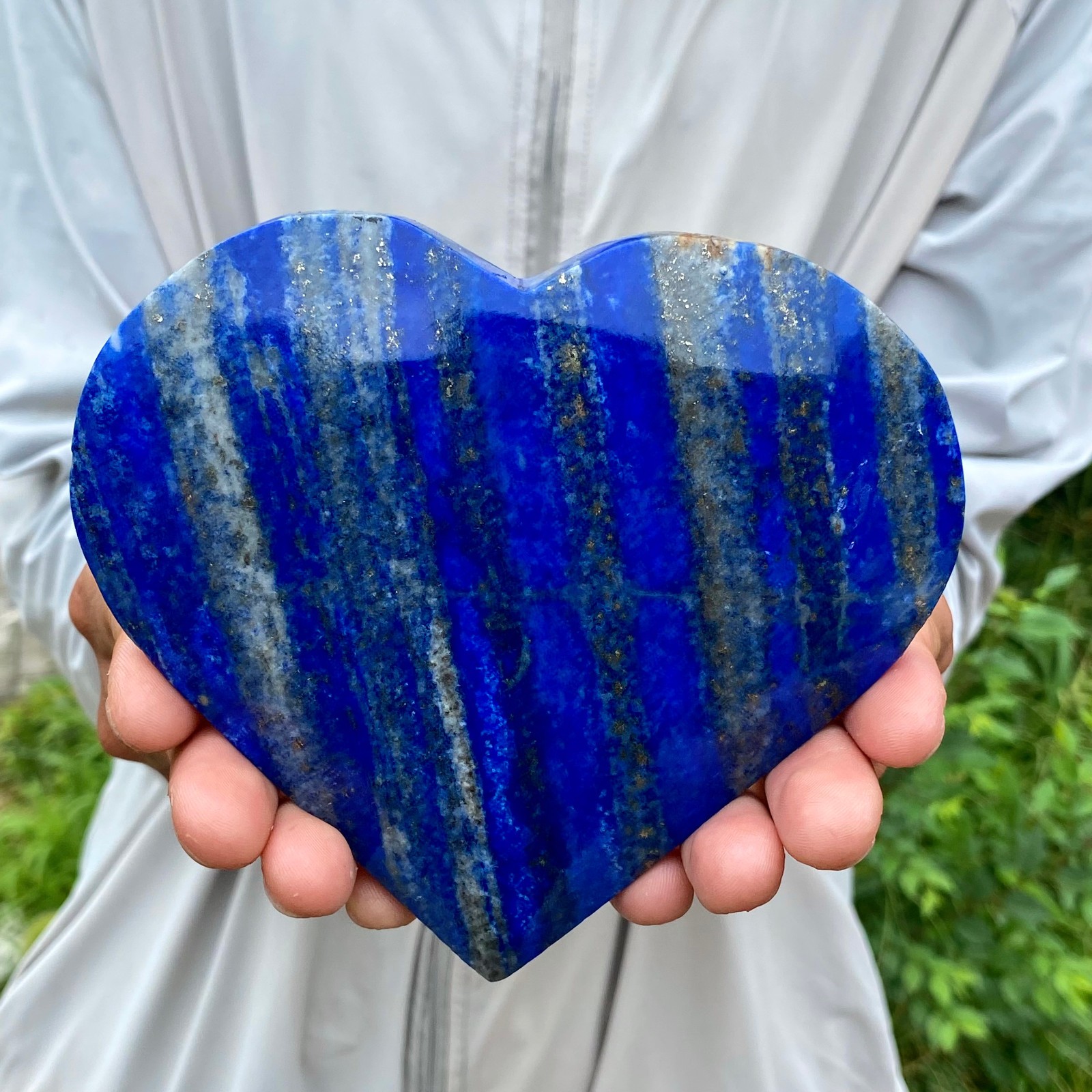 1.24LB Natural Lapis Lazuli Heart Crystal Energy Healing Wealth Attraction Decor