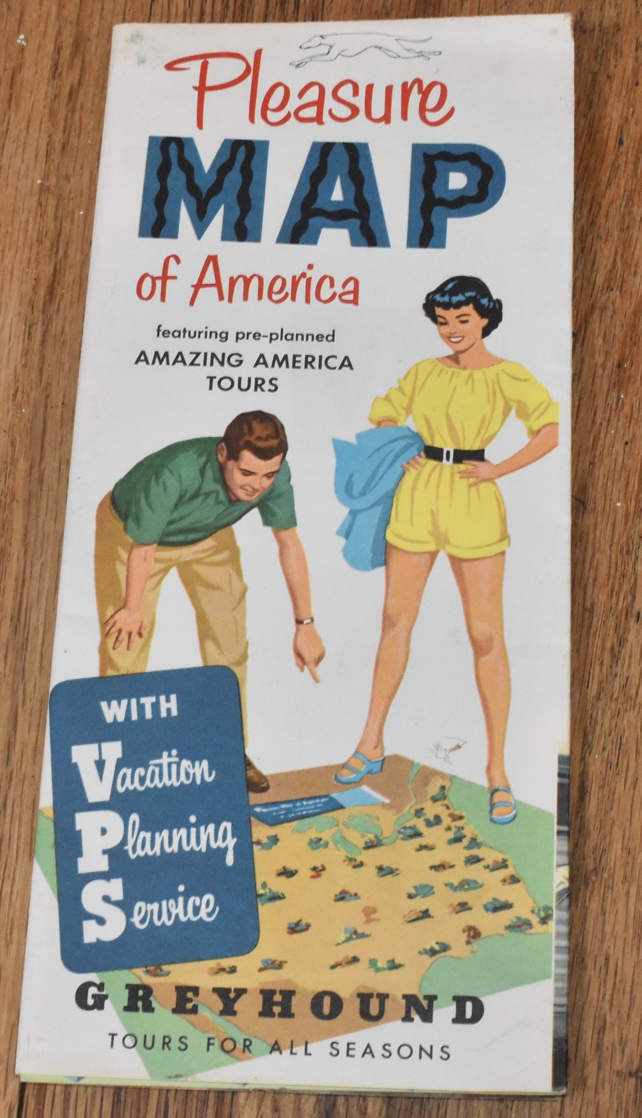 Vintage 1953 Greyhound Bus Lines Pleasure Map of America Pictorial Brochure Trav Vintage 1953 Greyhound Bus Lines Pleasure Map of America Pictorial Brochure Trav