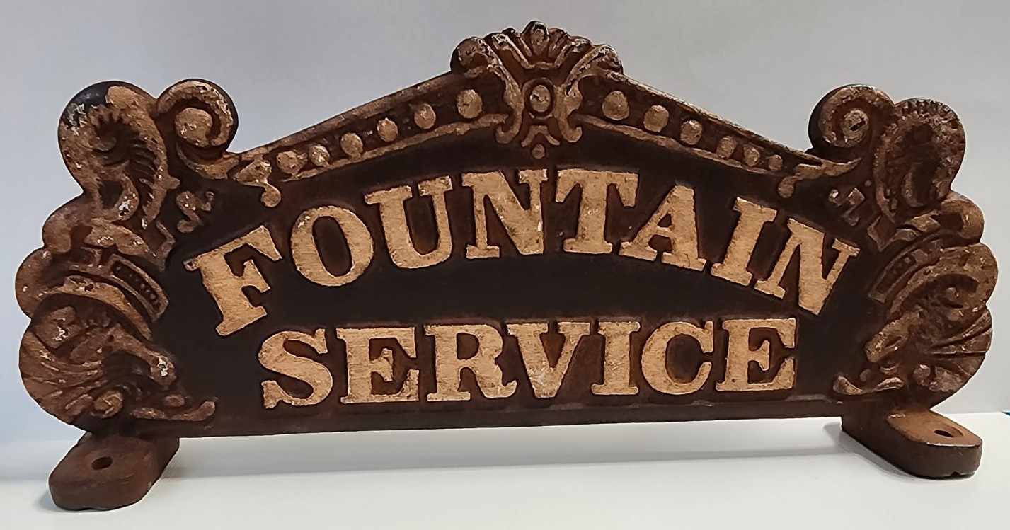 Vintage Fountain Service Coca-Cola Cast Iron Sign Vintage Fountain Service Coca-Cola Cast Iron Sign