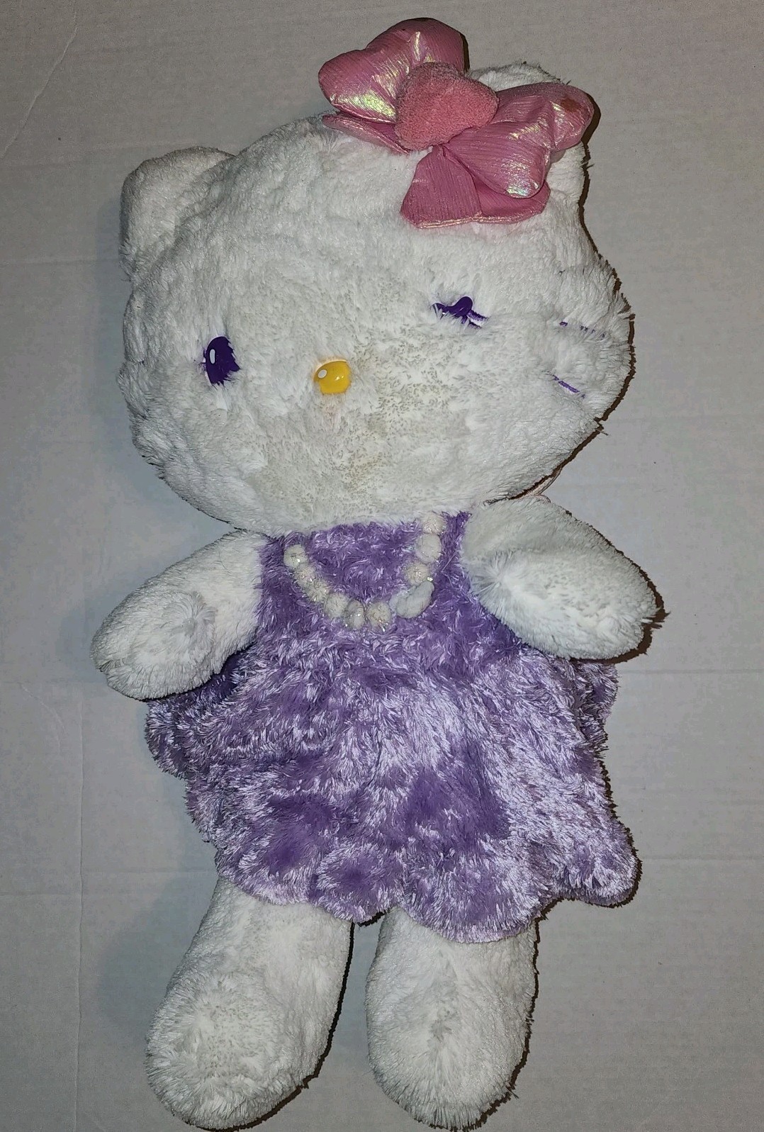 Vintage 2007 Sanrio Hello Kitty 20" Jumbo Big Plush Winking Angel Pearl Necklace Vintage 2007 Sanrio Hello Kitty 20" Jumbo Big Plush Winking Angel Pearl Necklace