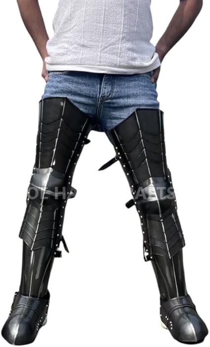 Dark Nazgul Leg Armor Full Set Metal Steel Wearable Knight Leg Greaves Halloween Dark Nazgul Leg Armor Full Set Metal Steel Wearable Knight Leg Greaves Halloween