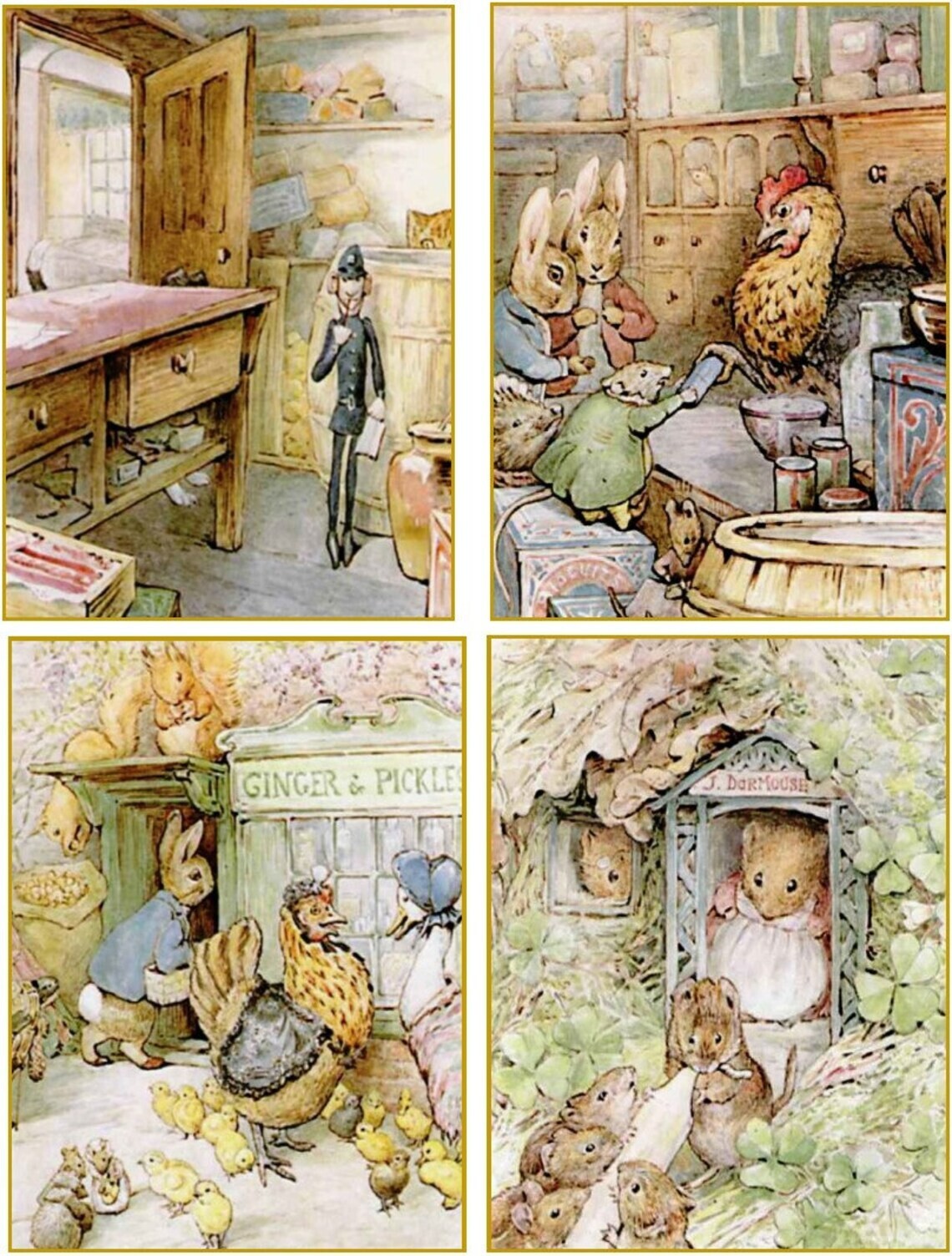 8 BEATRIX POTTER GINGER AND PICKELS STATIONERY WITH ORGANZA BAG 8 BEATRIX POTTER GINGER AND PICKELS STATIONERY WITH ORGANZA BAG