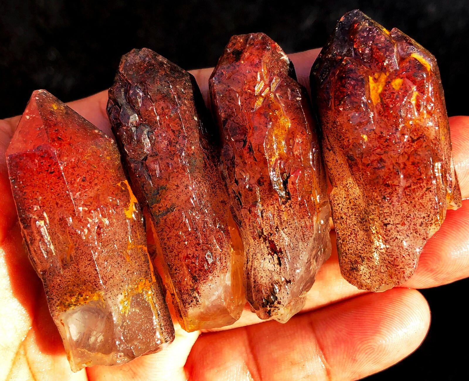 142g 4PC Fire Crystal Lepidocrocite Ignite your Passion Purpose Castle ip1916