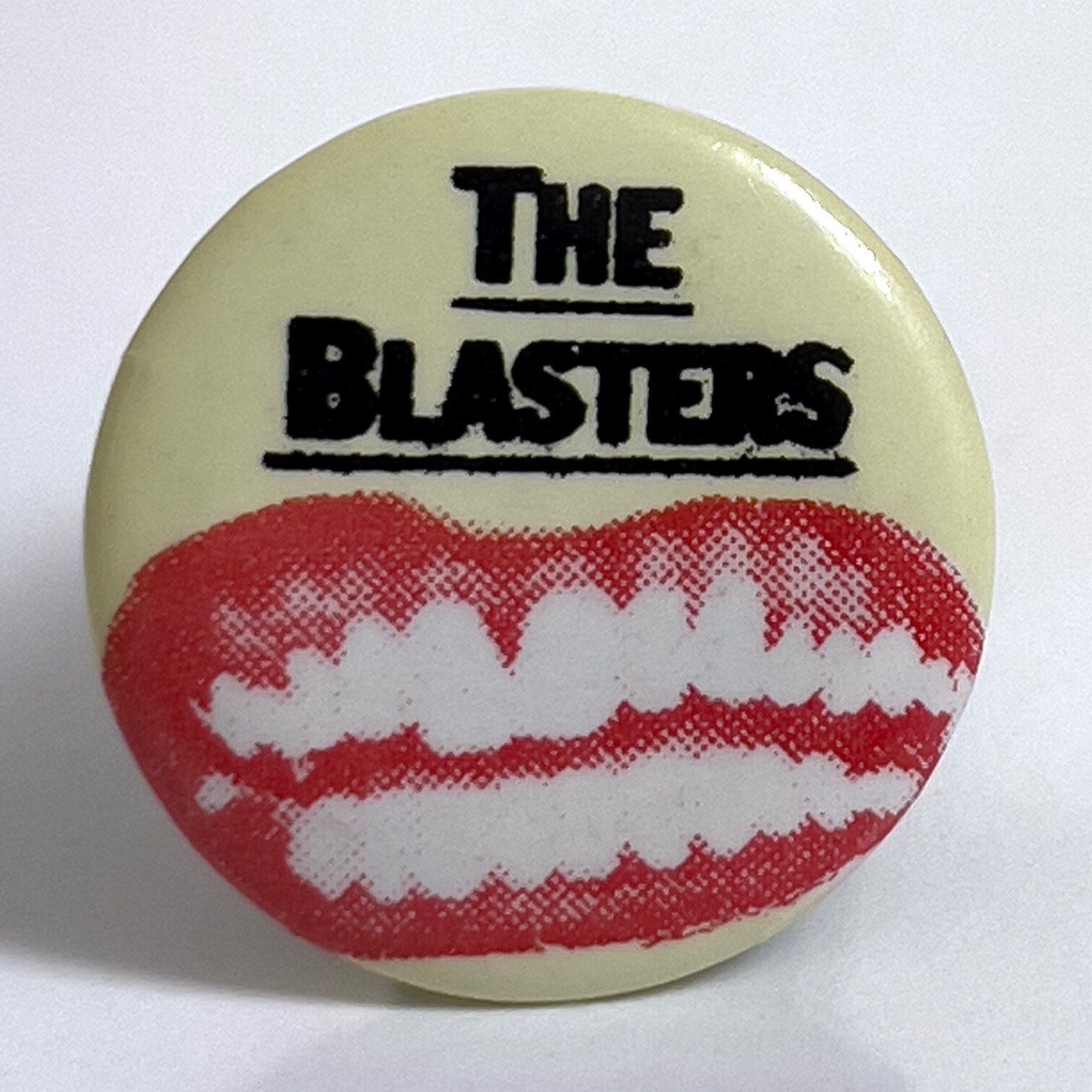 RARE Vintage 1981 THE BLASTERS promo badge pin button Dave Alvin LA rock band 1"