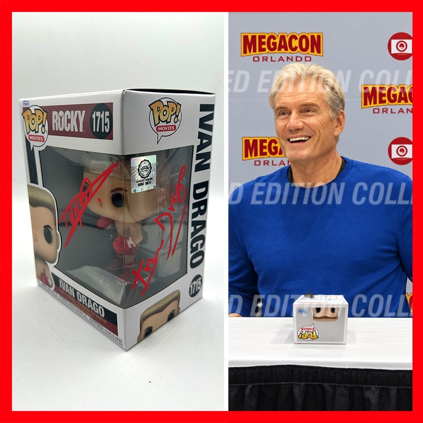 DOLPH LUNDGREN Signed Ivan Drago Rocky IV Funko Pop #1715 - with COA & PICTURE DOLPH LUNDGREN Signed Ivan Drago Rocky IV Funko Pop #1715 - with COA & PICTURE