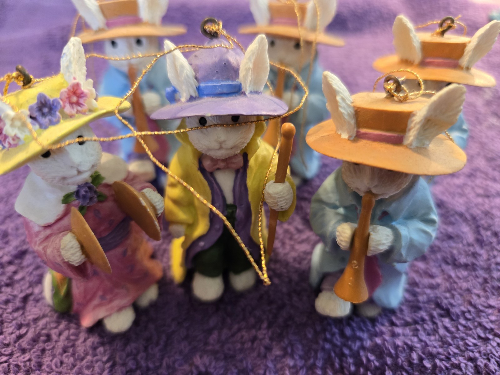 VTG Silvestri Lot Easter Bunny Bonnet Parade Ornaments 1980s Decorations VTG Silvestri Lot Easter Bunny Bonnet Parade Ornaments 1980s Decorations