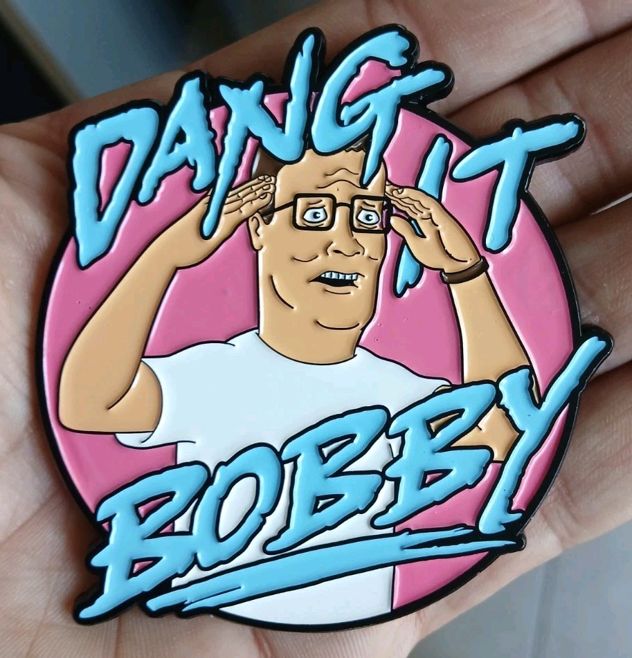 Hank Hill Funny KING OF THE HILL enamel pin Large lapel brooch cartoon 90s TV X