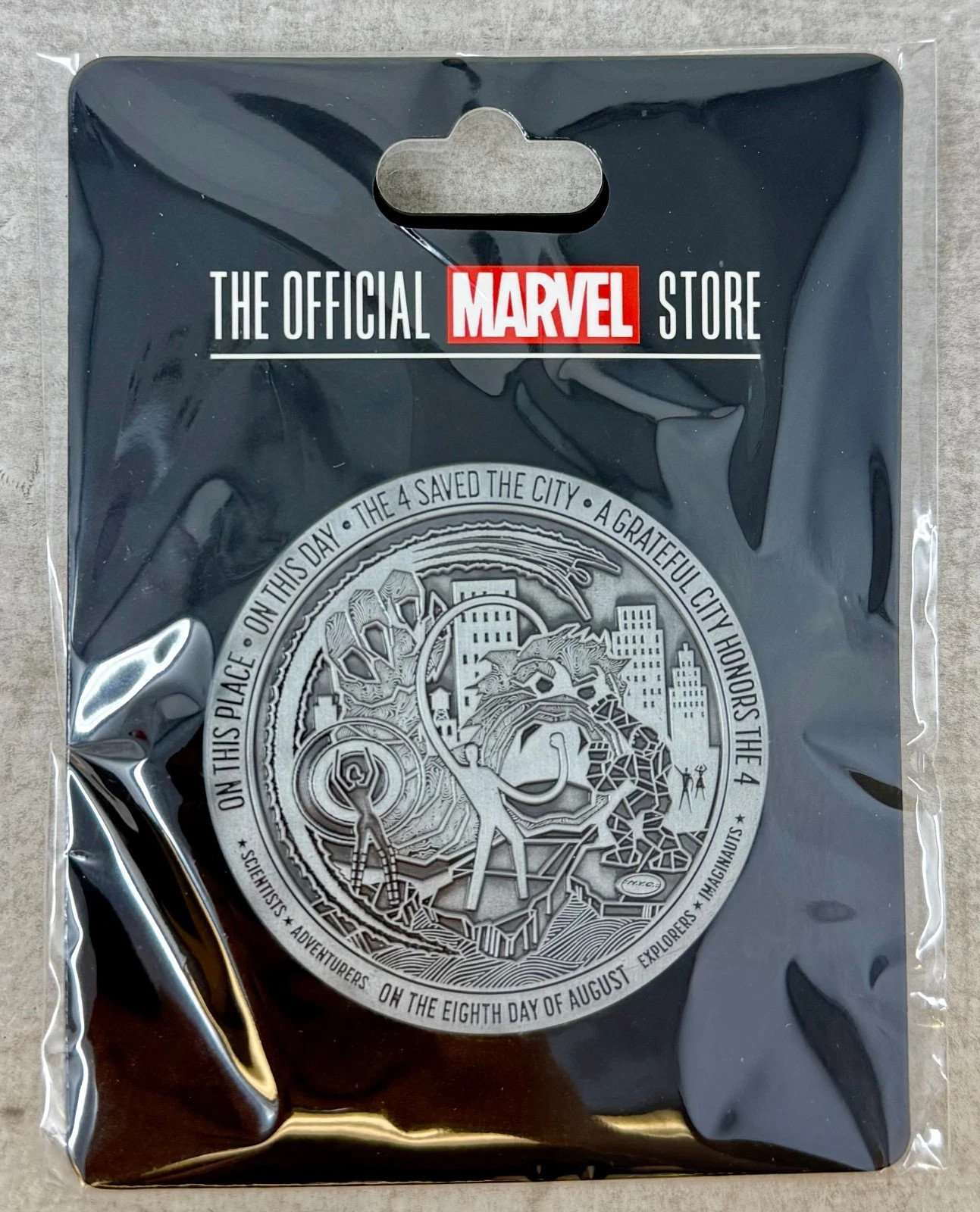 SDCC 2025 Marvel The Official Marvel Store Fantastic Four FF4 Pin In Hand SDCC 2025 Marvel The Official Marvel Store Fantastic Four FF4 Pin In Hand