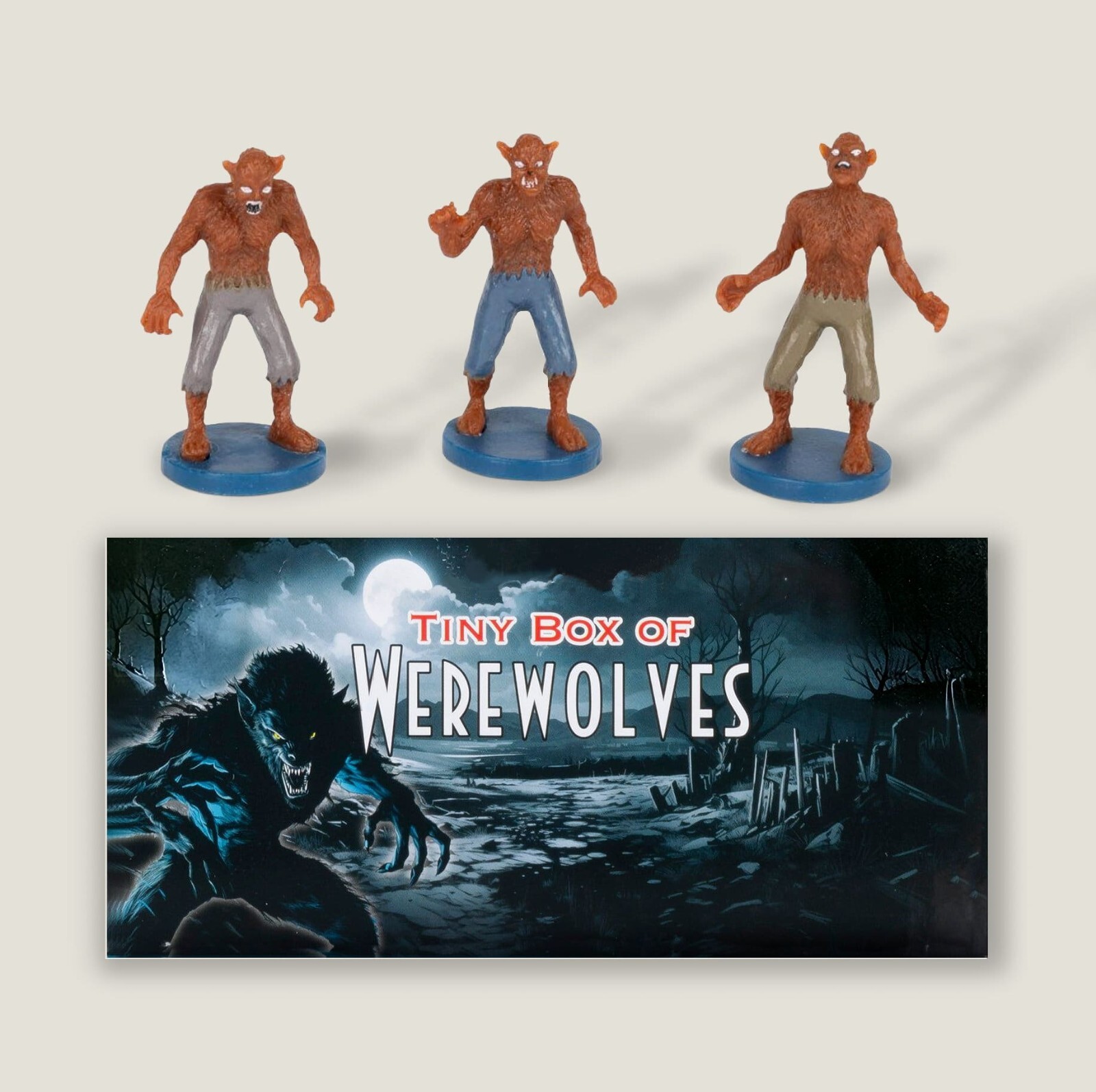 Tiny Werewolf Set, Cryptid Monster Miniature Figurine 3 piece Box Set Tiny Werewolf Set, Cryptid Monster Miniature Figurine 3 piece Box Set