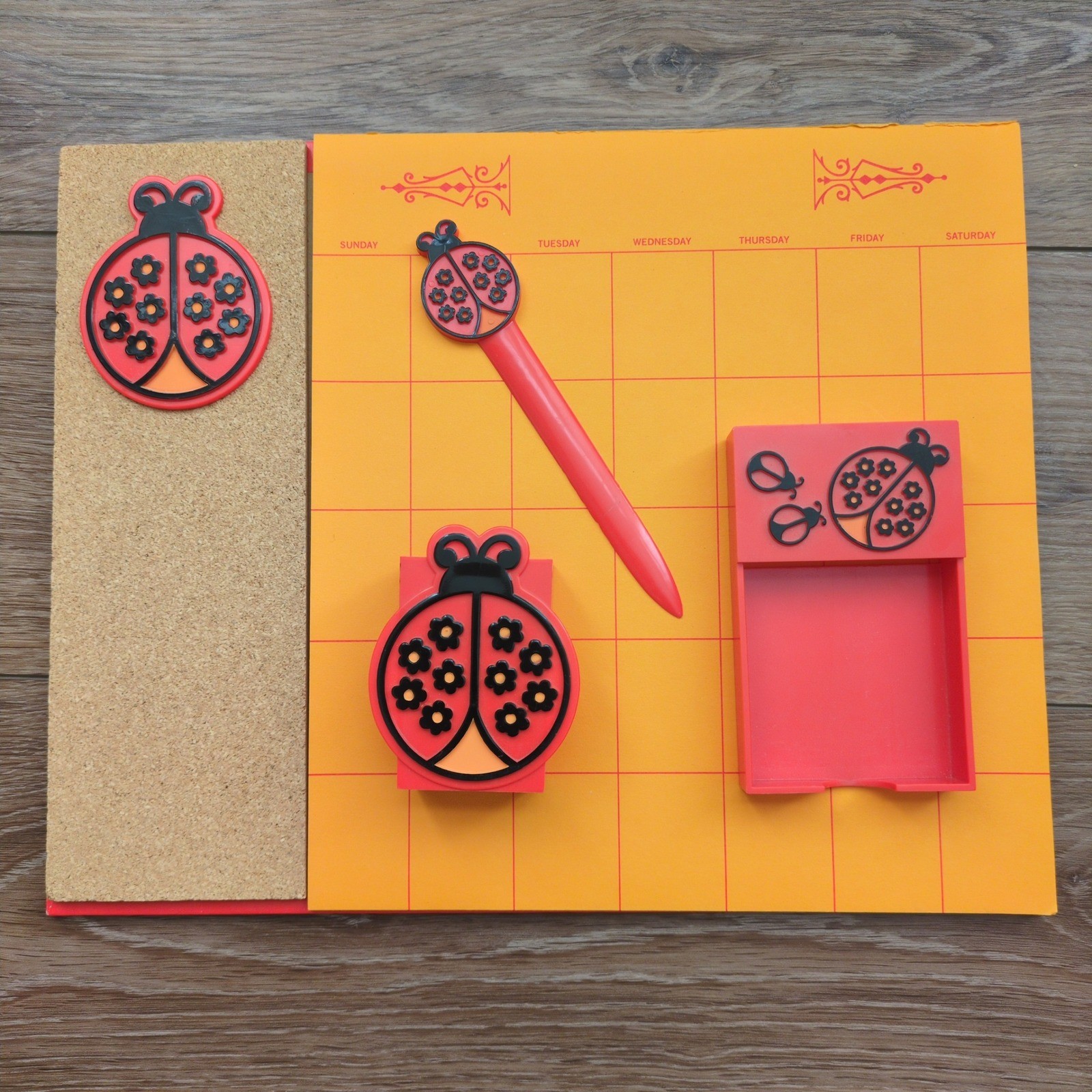 Vtg 70s Ladybug Desk Organizer Set Retro Stationery Office Decor MCM Springbok Vtg 70s Ladybug Desk Organizer Set Retro Stationery Office Decor MCM Springbok