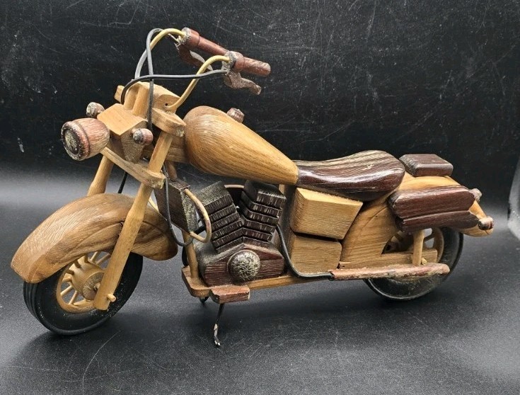 Vintage Wooden Motorcycle 14" Long Hand Made from Beautiful Wood Vintage Wooden Motorcycle 14" Long Hand Made from Beautiful Wood