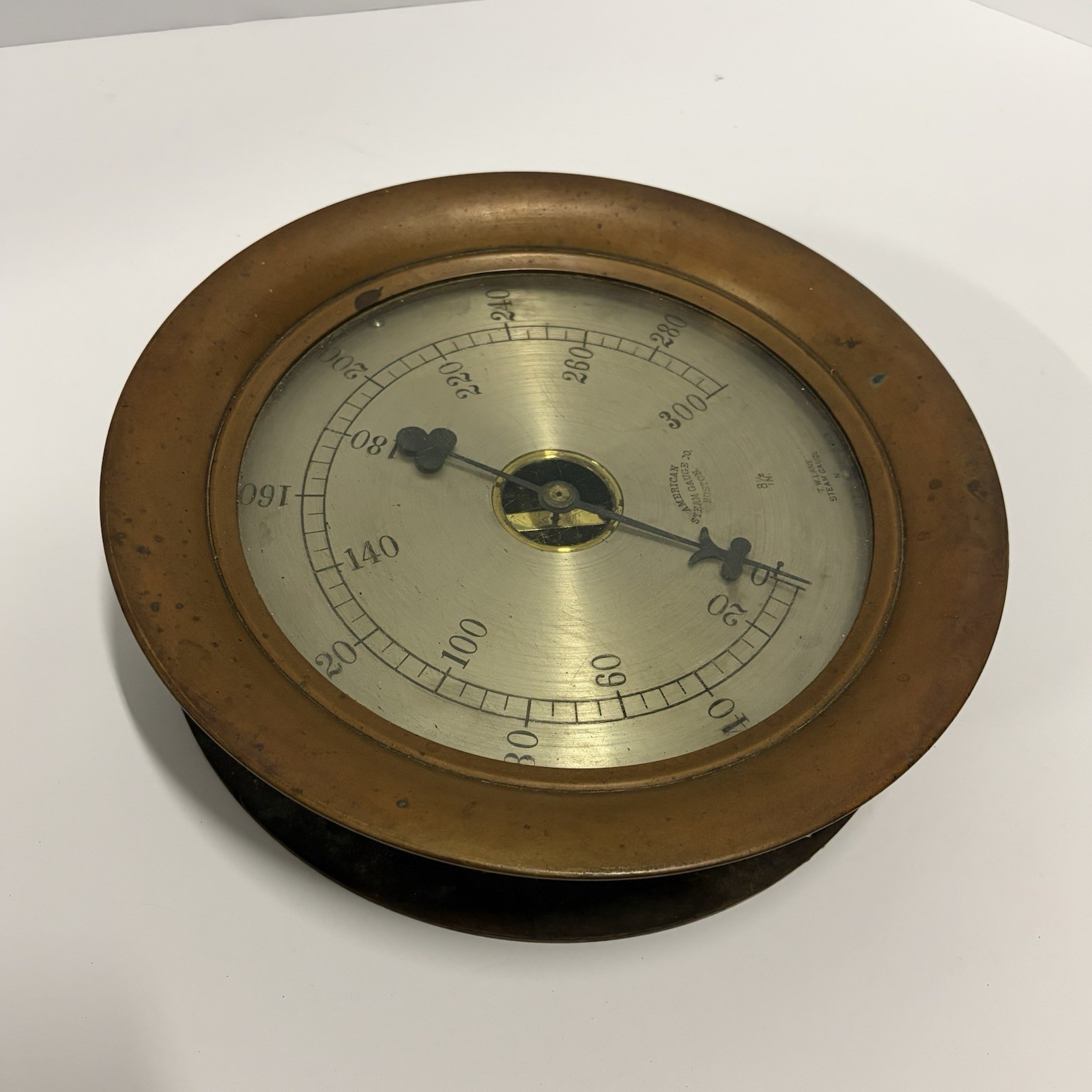 Vintage American Steam Gauge Co. Boston 1900s Brass (8 1/2in) Train Locomotive Vintage American Steam Gauge Co. Boston 1900s Brass (8 1/2in) Train Locomotive