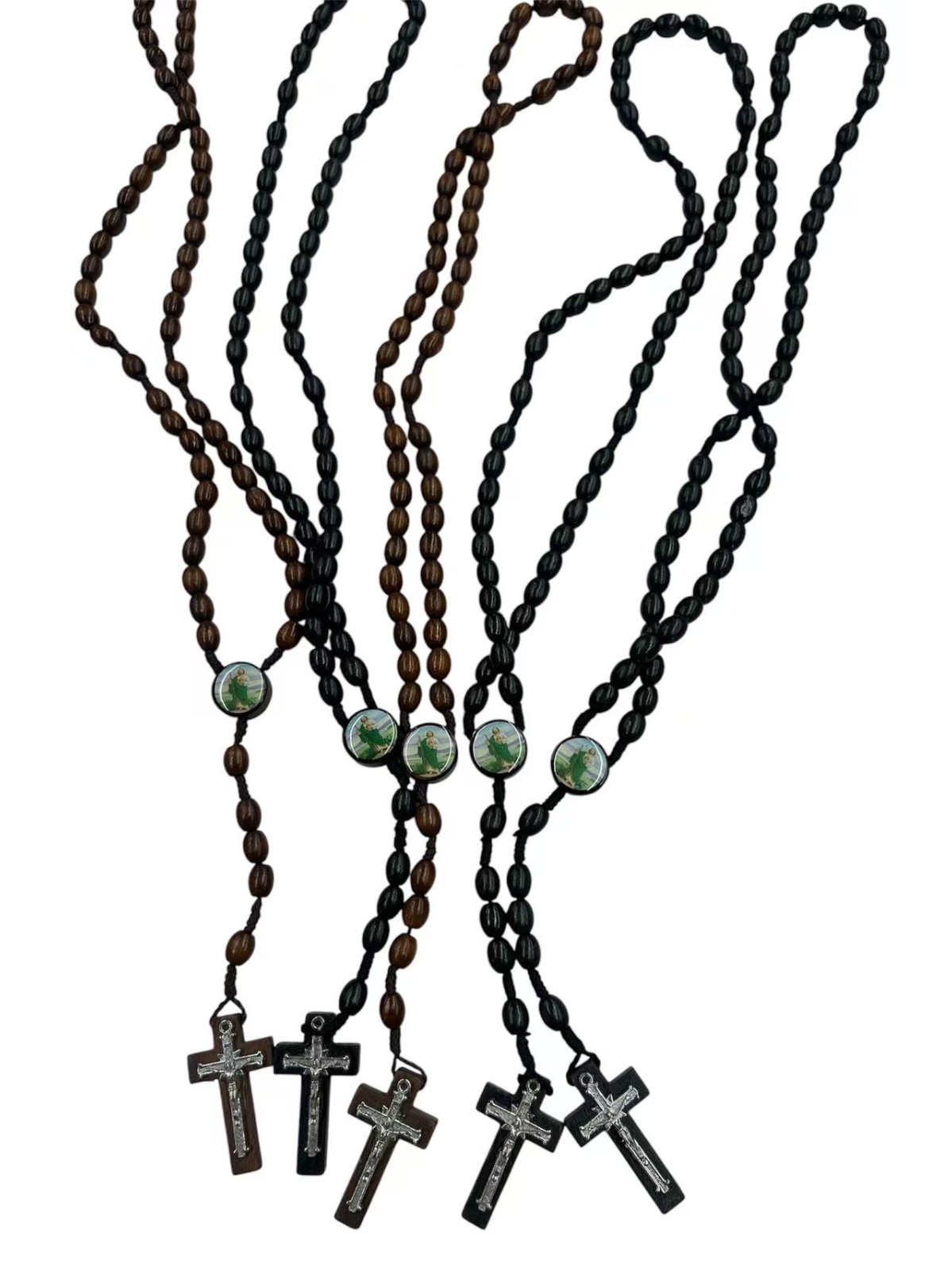 bulk 12pc wood Saint Jude full Rosary Baptism / Religious Favor/First Com bulk 12pc wood Saint Jude full Rosary Baptism / Religious Favor/First Com