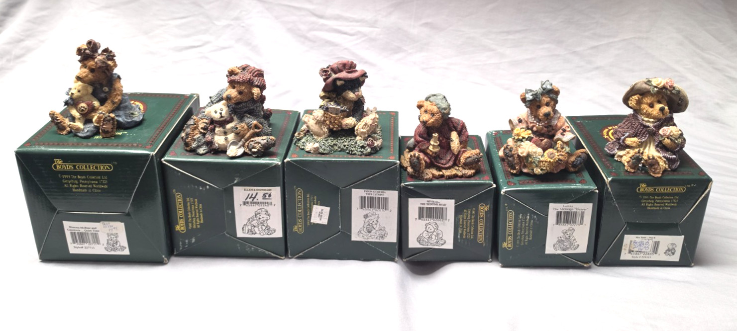 Lot of 6 Boyd's Bears & Friends Bearstone Collection in original box Lot of 6 Boyd's Bears & Friends Bearstone Collection in original box