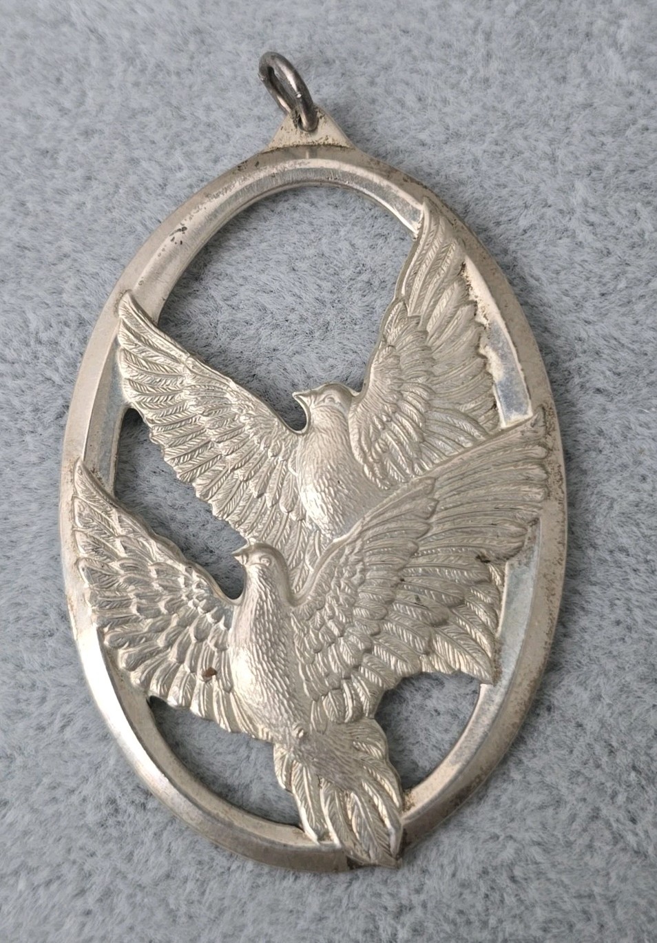 1976 Wallace Sterling 925 Peace on Earth Christmas Ornament Pendant Decor Used 