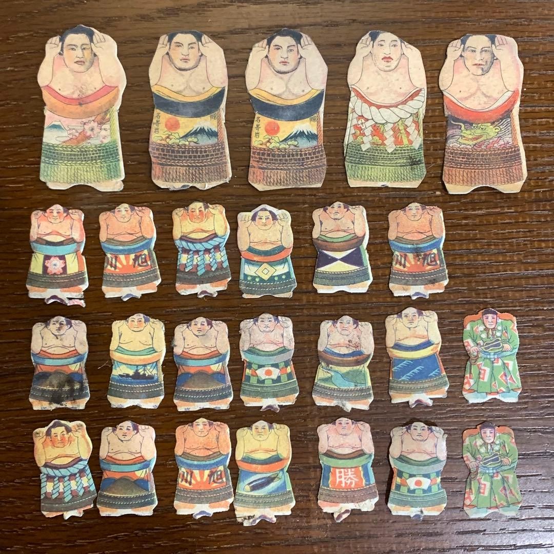 Vintage Grand Sumo Menko Card Lot of 25 Futabayama 1938-1945 Vintage Grand Sumo Menko Card Lot of 25 Futabayama 1938-1945