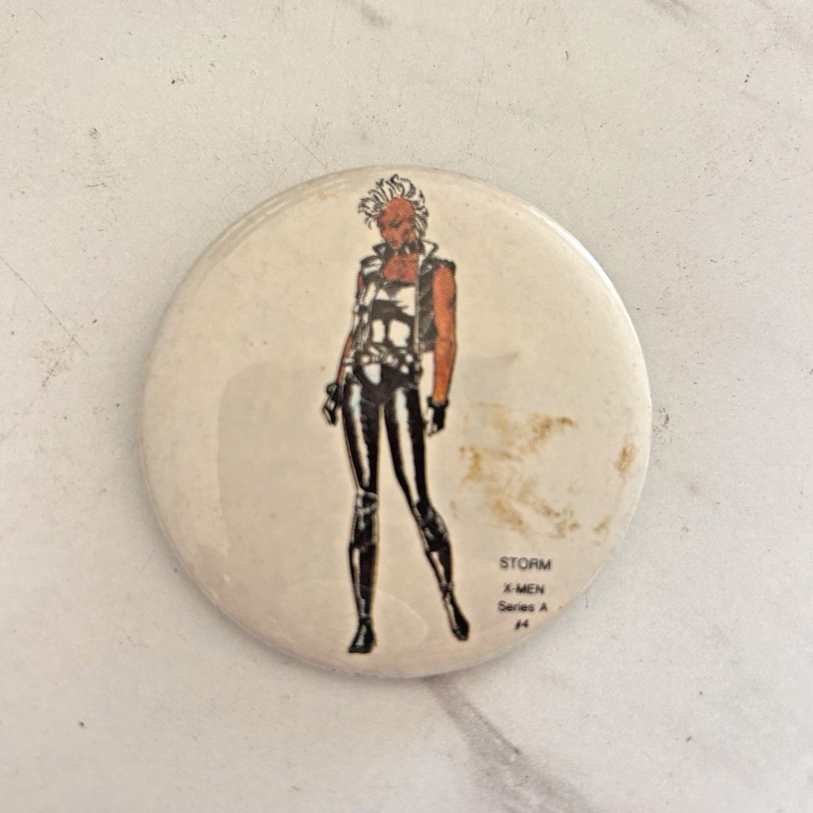 Heroes & Villians Marvel Buttons Badge Pin Vintage 1986 Storm X-Men Series A Heroes & Villians Marvel Buttons Badge Pin Vintage 1986 Storm X-Men Series A