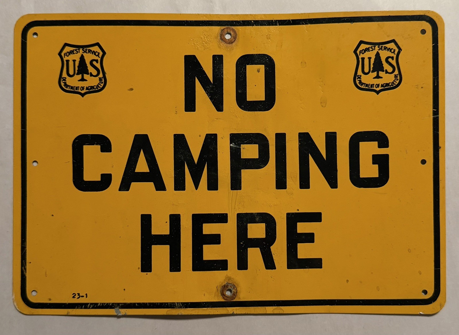 Vintage US Forest Service Sign No Camping Here Agriculture Original Park Vintage US Forest Service Sign No Camping Here Agriculture Original Park