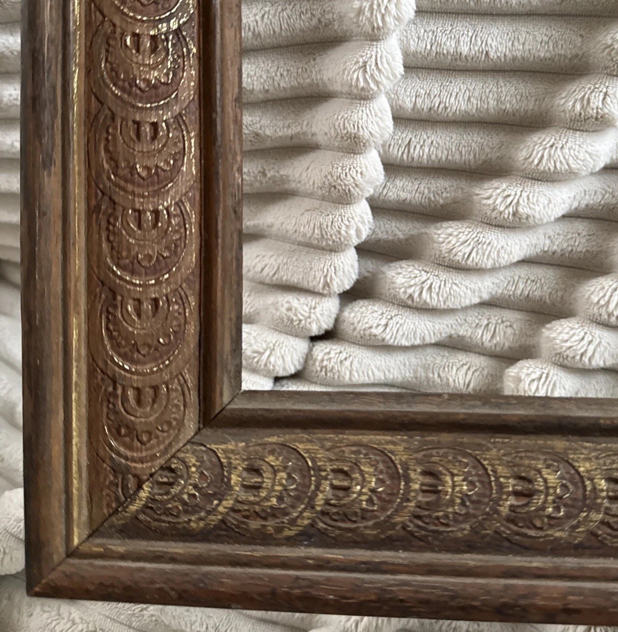 Vintage Large Carved/Stamped Oak Frame Only Fits 16x20” Solid READ