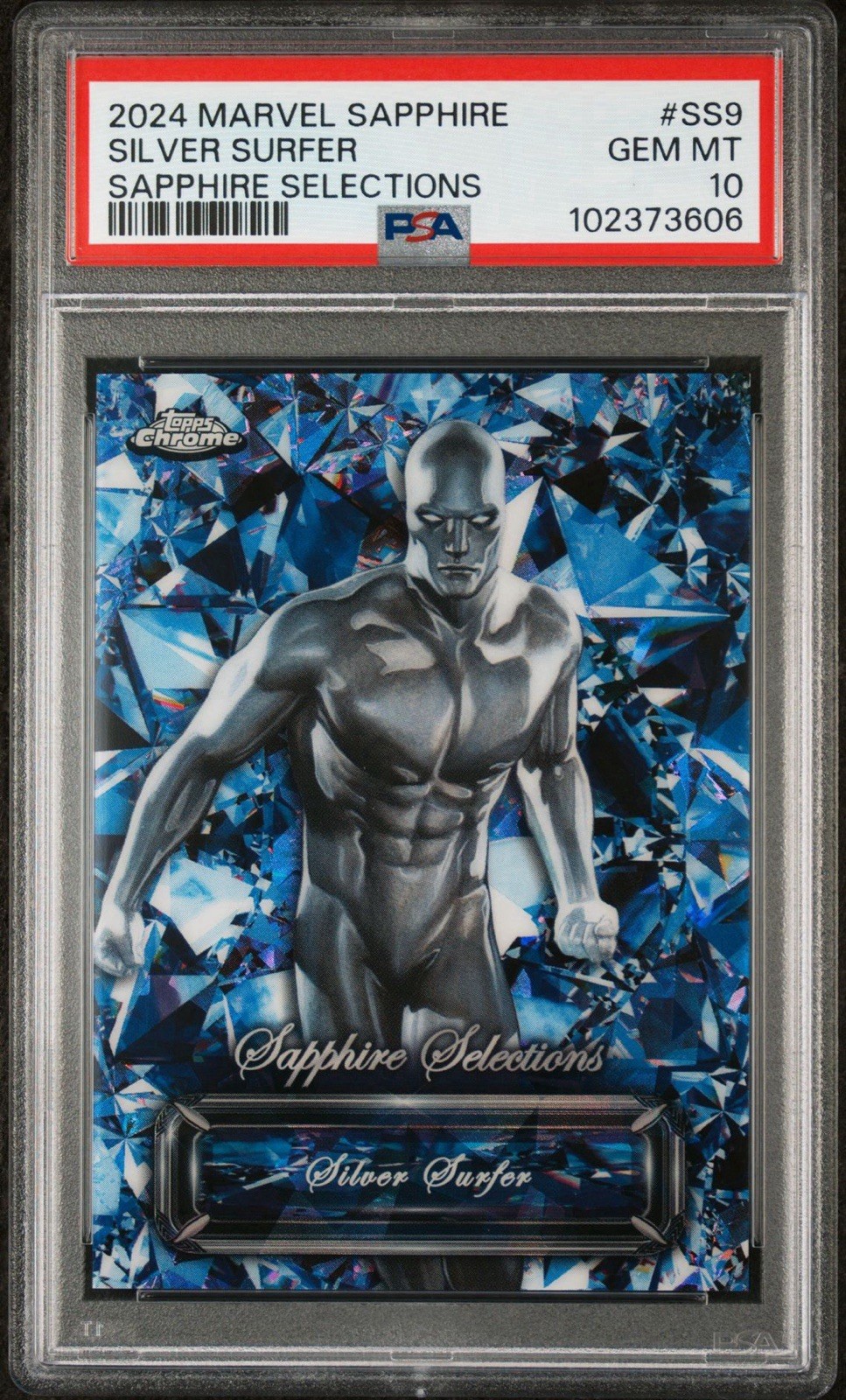 2024 Topps Chrome Sapphire Marvel Silver Surfer Sapphire Selections SS-9 PSA 10 2024 Topps Chrome Sapphire Marvel Silver Surfer Sapphire Selections SS-9 PSA 10