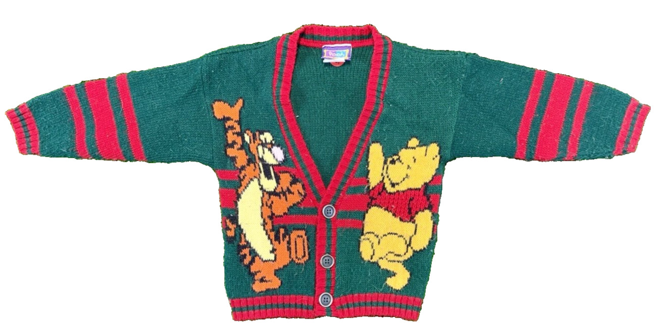 Vintage Winnie The Pooh Tigger Knit Cardigan Sweater Toddler 3T Disney 90s USA Vintage Winnie The Pooh Tigger Knit Cardigan Sweater Toddler 3T Disney 90s USA