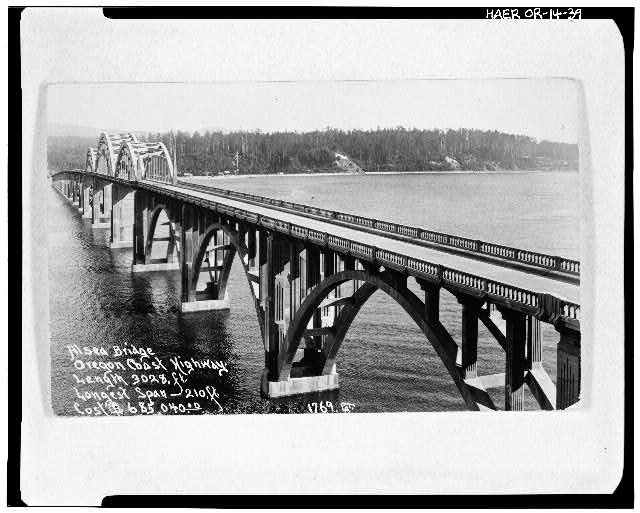 Photo:Alsea Bay Oregon 1930s Bridge Oregon Coast Highway Spanning Bay Photo:Alsea Bay Oregon 1930s Bridge Oregon Coast Highway Spanning Bay