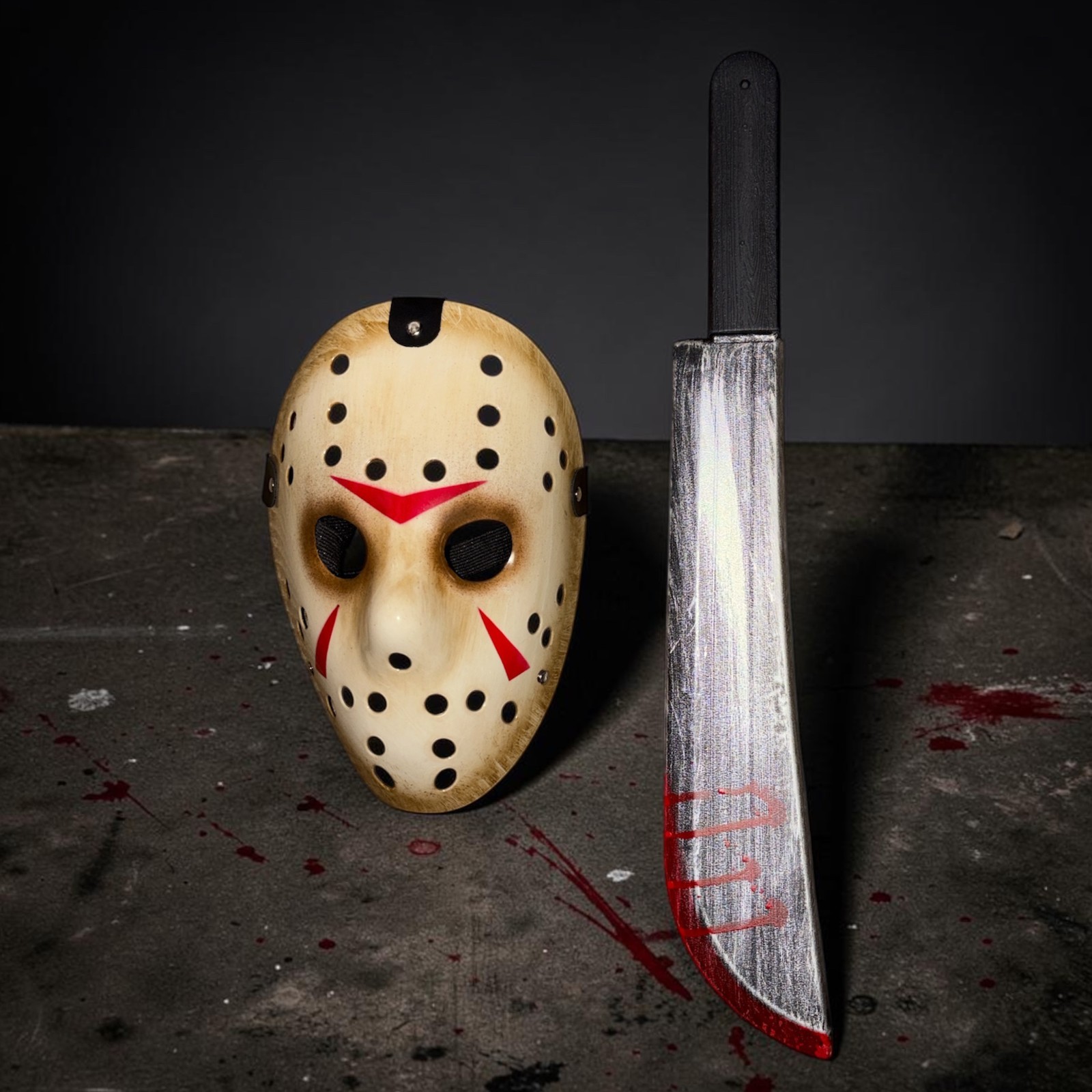 Jason Voorhees Mask + Knife 2 Pcs Set - Halloween Scary Horror Cosplay Costume Jason Voorhees Mask + Knife 2 Pcs Set - Halloween Scary Horror Cosplay Costume