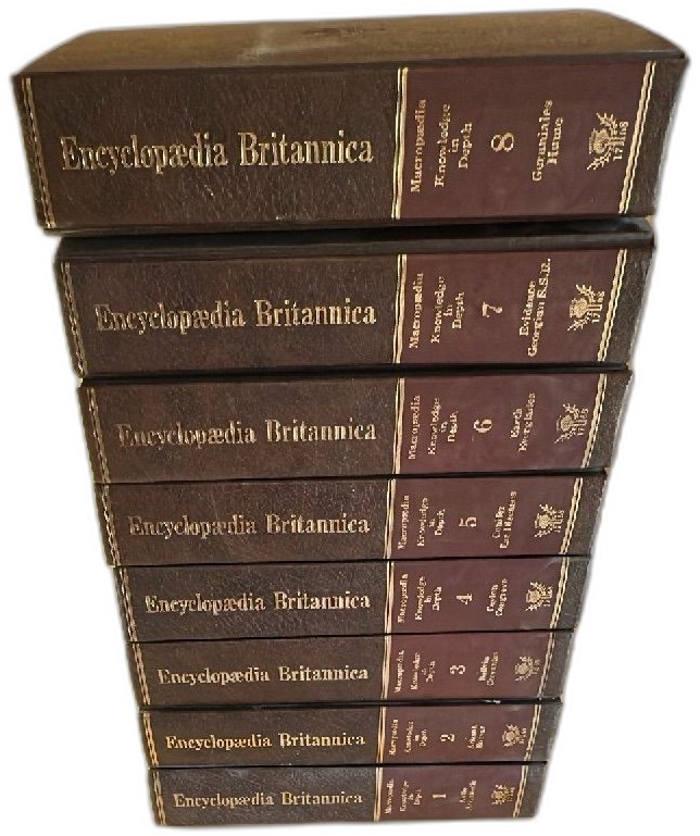 1975 Encyclopedia Britannica Macropaedia Volumes 1 To 8 Brown Leather Set 1975 Encyclopedia Britannica Macropaedia Volumes 1 To 8 Brown Leather Set