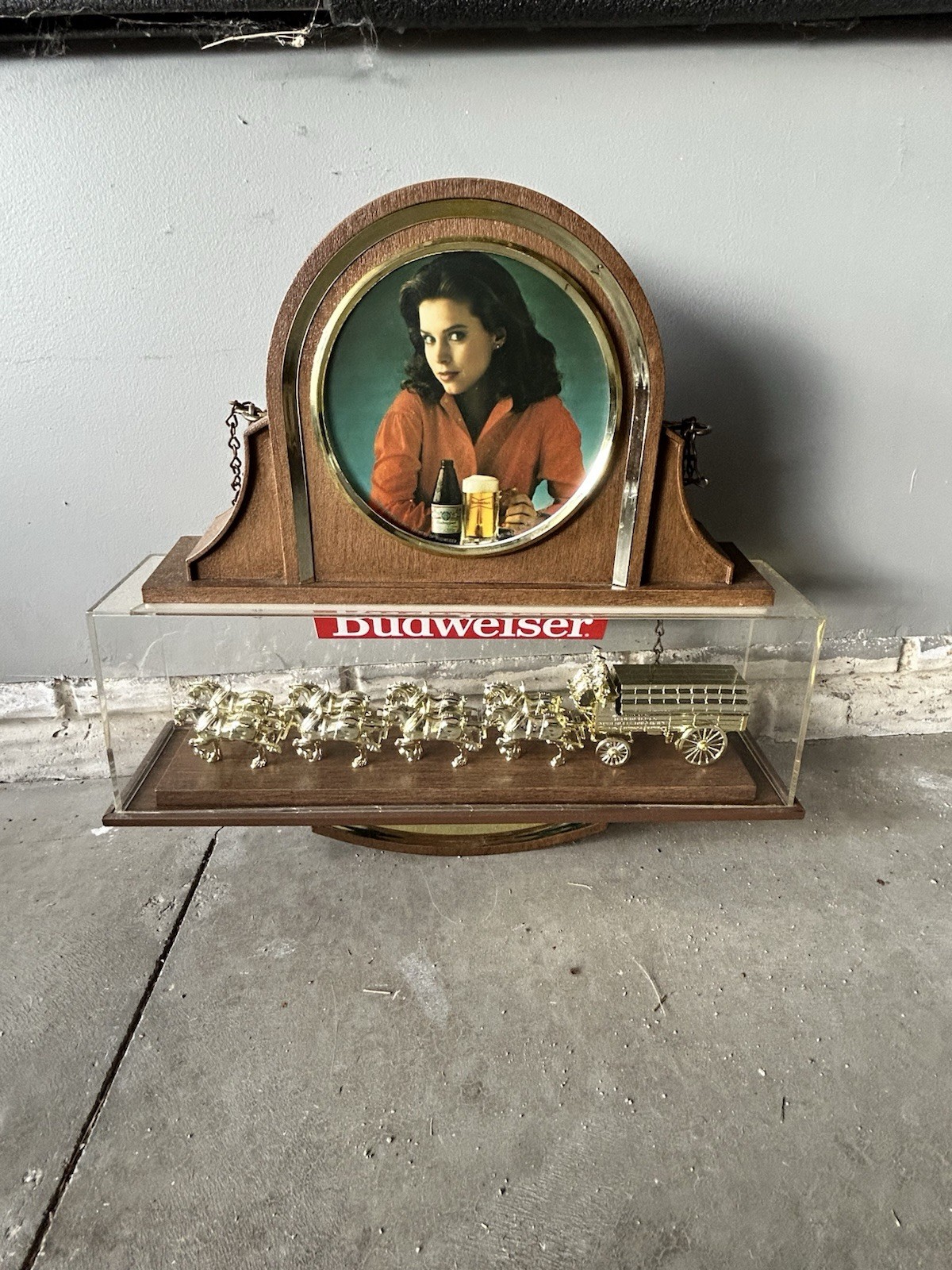1980s Budweiser World Champion Clydesdale Team Carousel Bar Sign Display