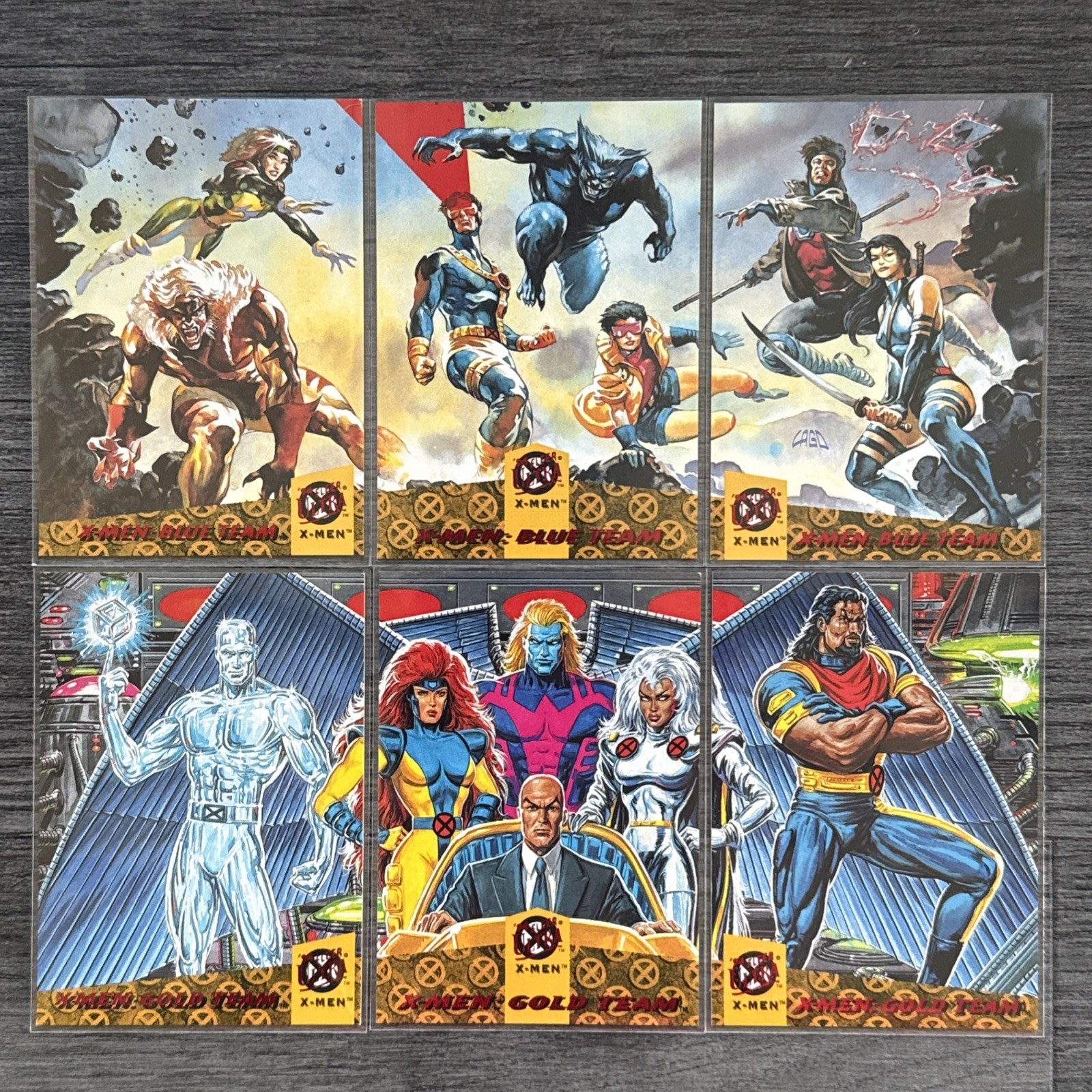 1994 Fleer Ultra X-Men Team Triptych Walmart Exclusive Complete Insert Set 1-6 1994 Fleer Ultra X-Men Team Triptych Walmart Exclusive Complete Insert Set 1-6