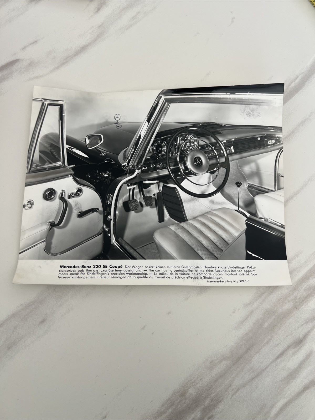 Original Period Photo Photo Press Factory Photo Mercedes Benz 220 SE Coupe 1961 Original Period Photo Photo Press Factory Photo Mercedes Benz 220 SE Coupe 1961