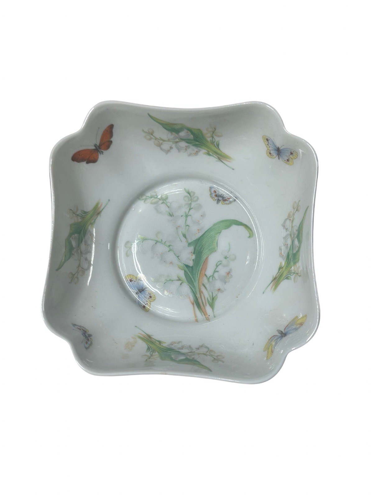 Vintage Limoges France Scalloped Porcelain Trinket / Candy Dish - Vintage Limoges France Scalloped Porcelain Trinket / Candy Dish -