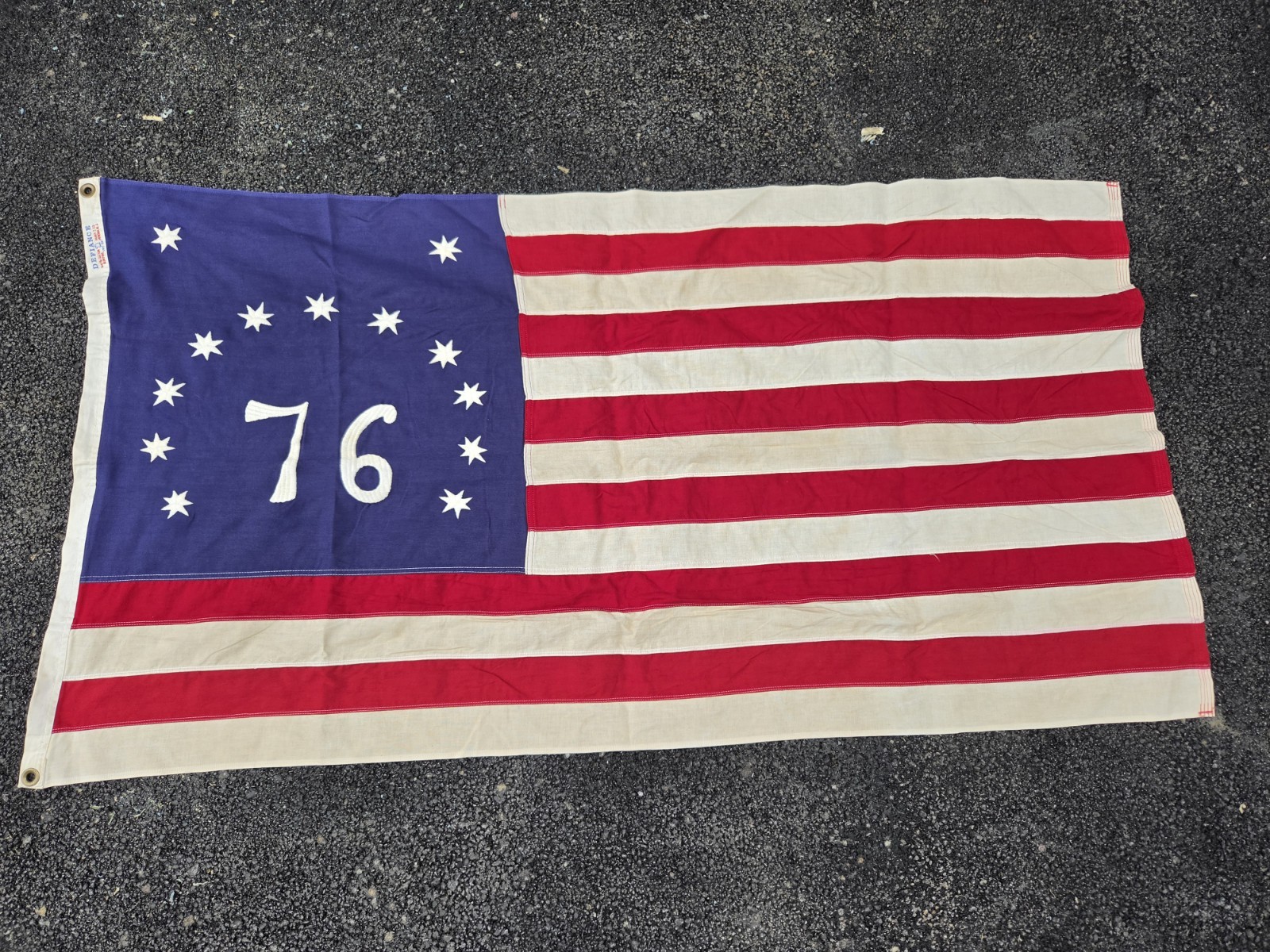 Vintage Annin & Co Defiance 13 Star '76 Bicentennial American Flag Embroidered Vintage Annin & Co Defiance 13 Star '76 Bicentennial American Flag Embroidered