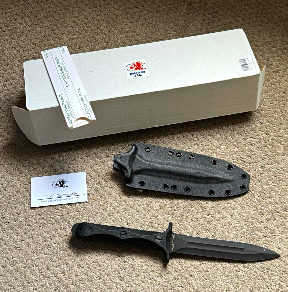 NEW - Rick Hinderer Knives EK Dagger 01 Tool Steel Spear Point, Black Micarta NEW - Rick Hinderer Knives EK Dagger 01 Tool Steel Spear Point, Black Micarta