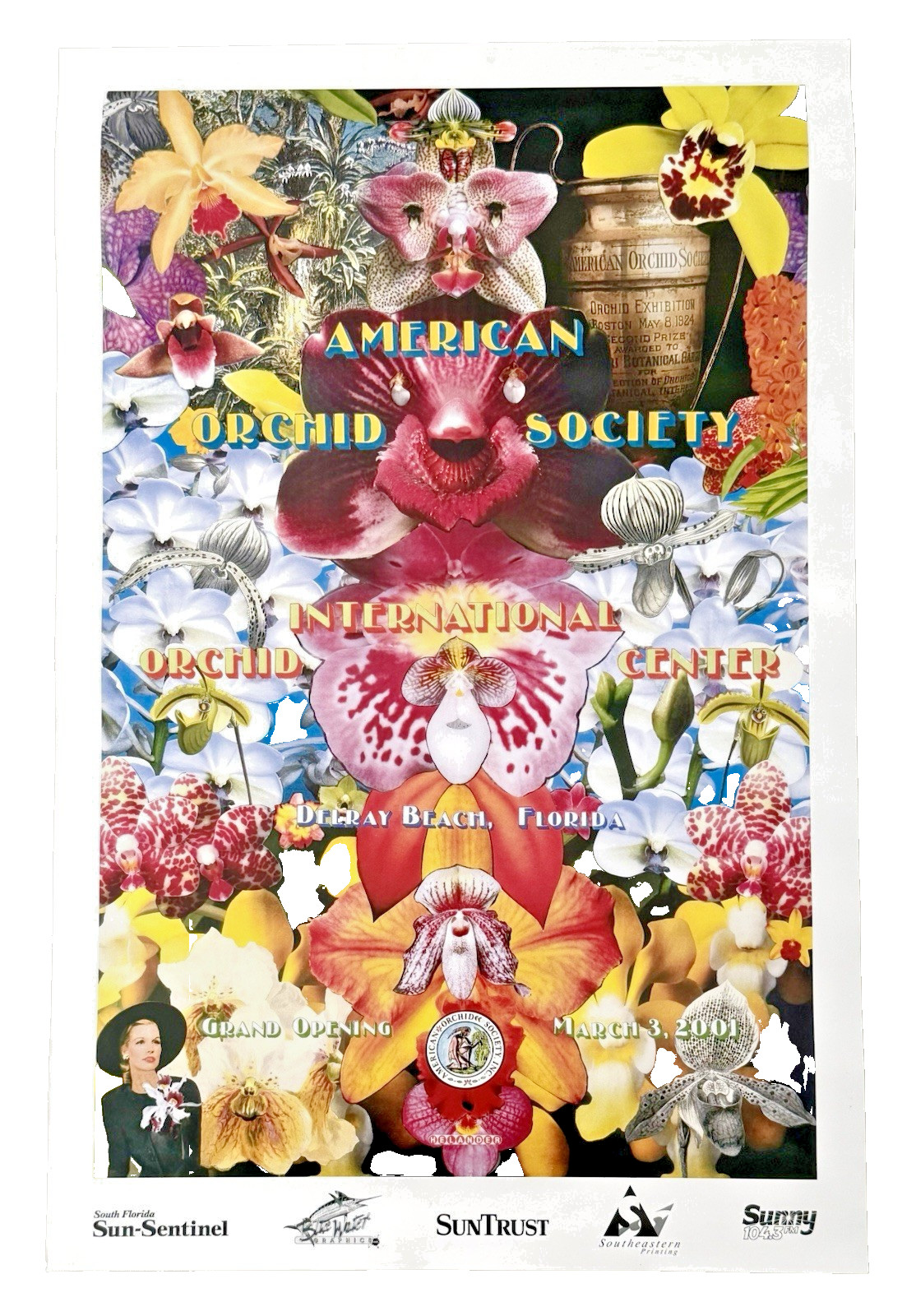 Vintage American International Orchid Society Grand Opening March 3, 2001 Poster