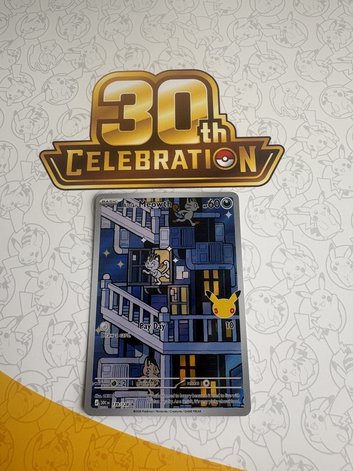 Pokémon TCG 30th Anniversary Alolan Meowth 139/128 Pokémon TCG 30th Anniversary Alolan Meowth 139/128