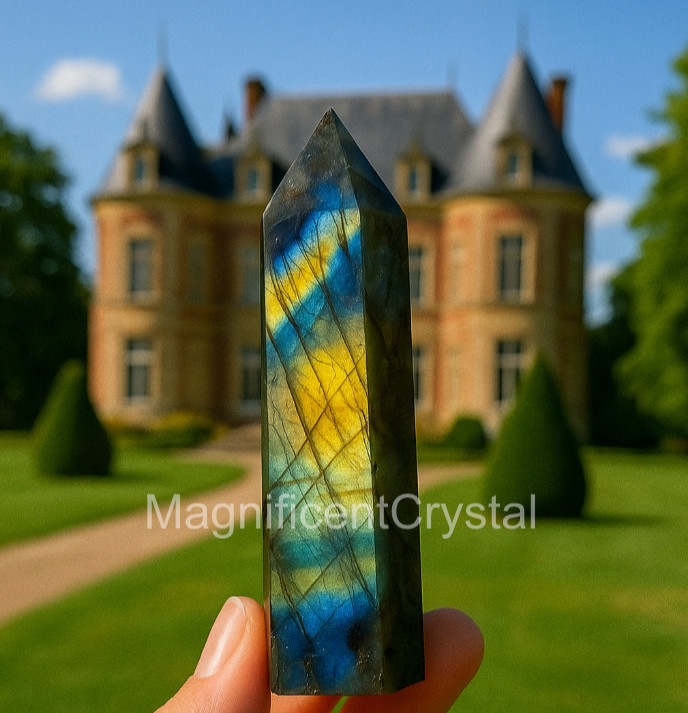 Natural Labradorite Tower Crystal Flashy Stone of Manifestation Energy Gifts