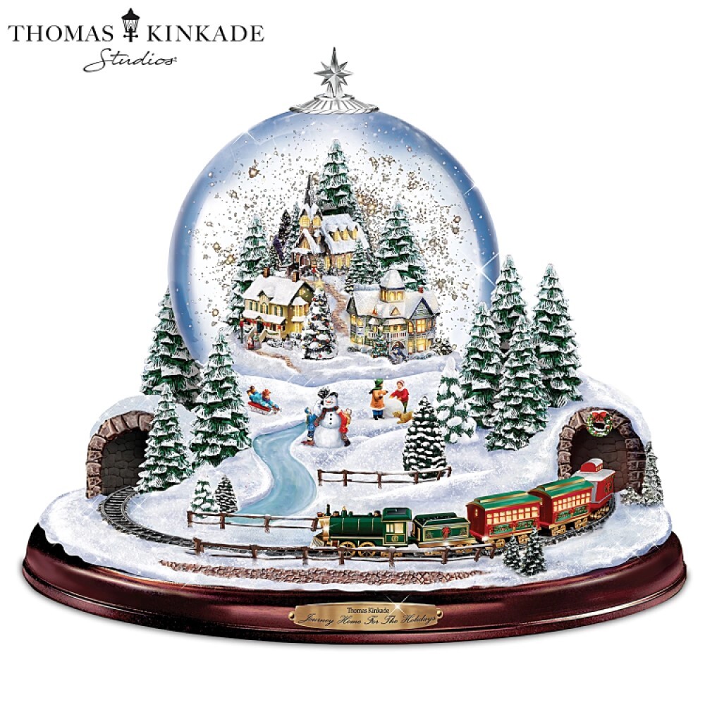 Bradford Thomas Kinkade Journey Home for the Holidays Christmas Snow Globe Decor Bradford Thomas Kinkade Journey Home for the Holidays Christmas Snow Globe Decor