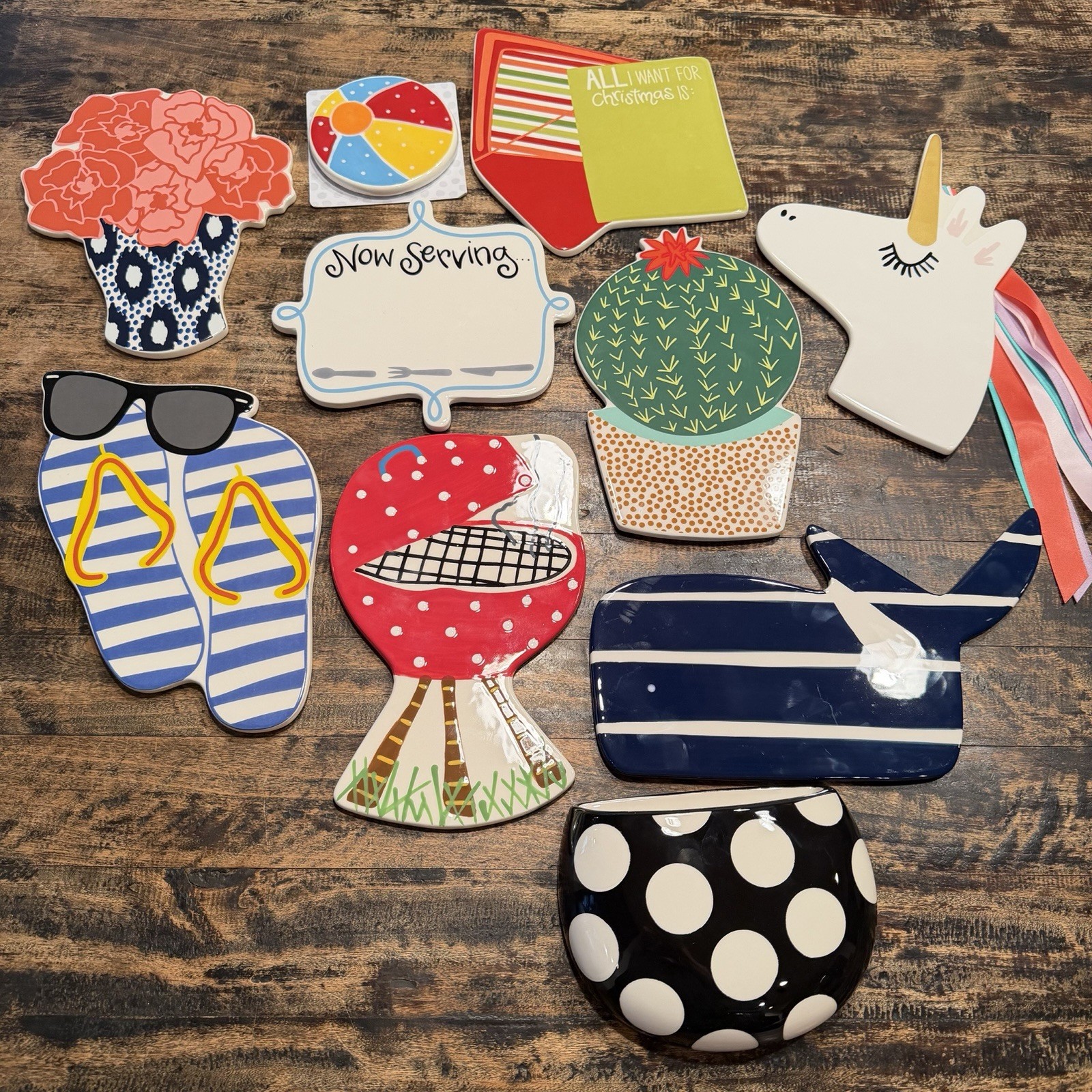 *New* Coton Colors Happy Everything Lot Of 10 Ceramic Attachments Large Size Lot