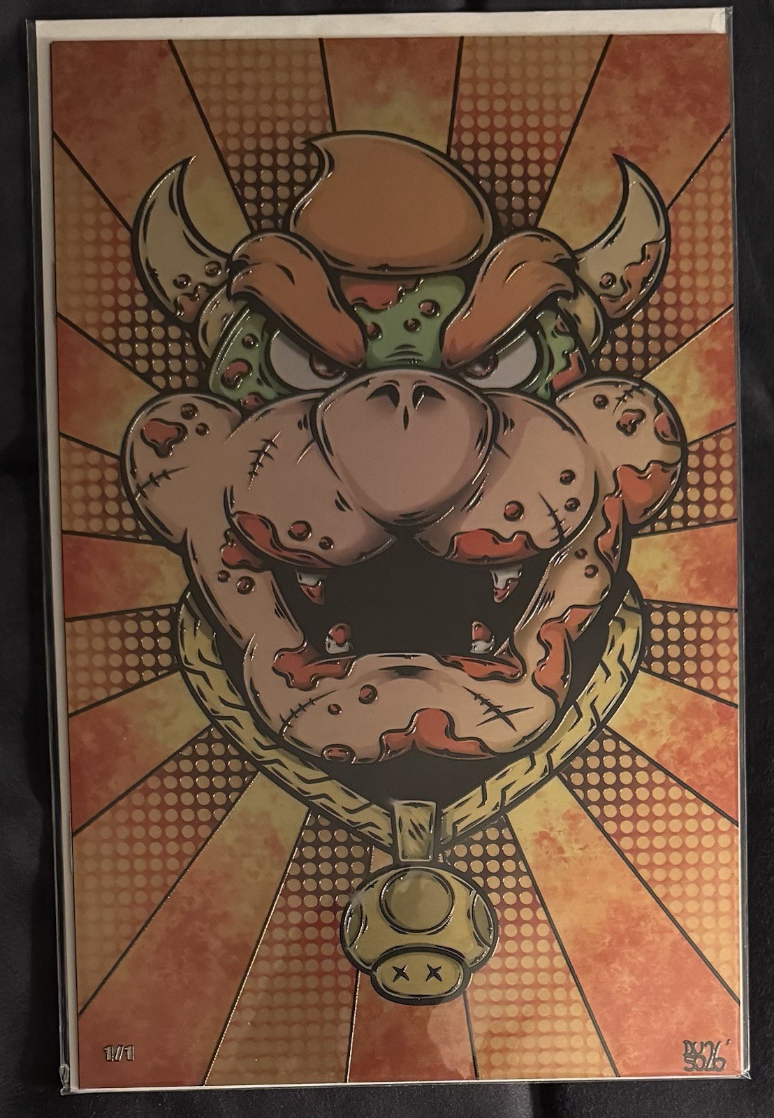 Bowser Andy Duso RARE *Metal Embossed Foil* 1/1 Comic Book