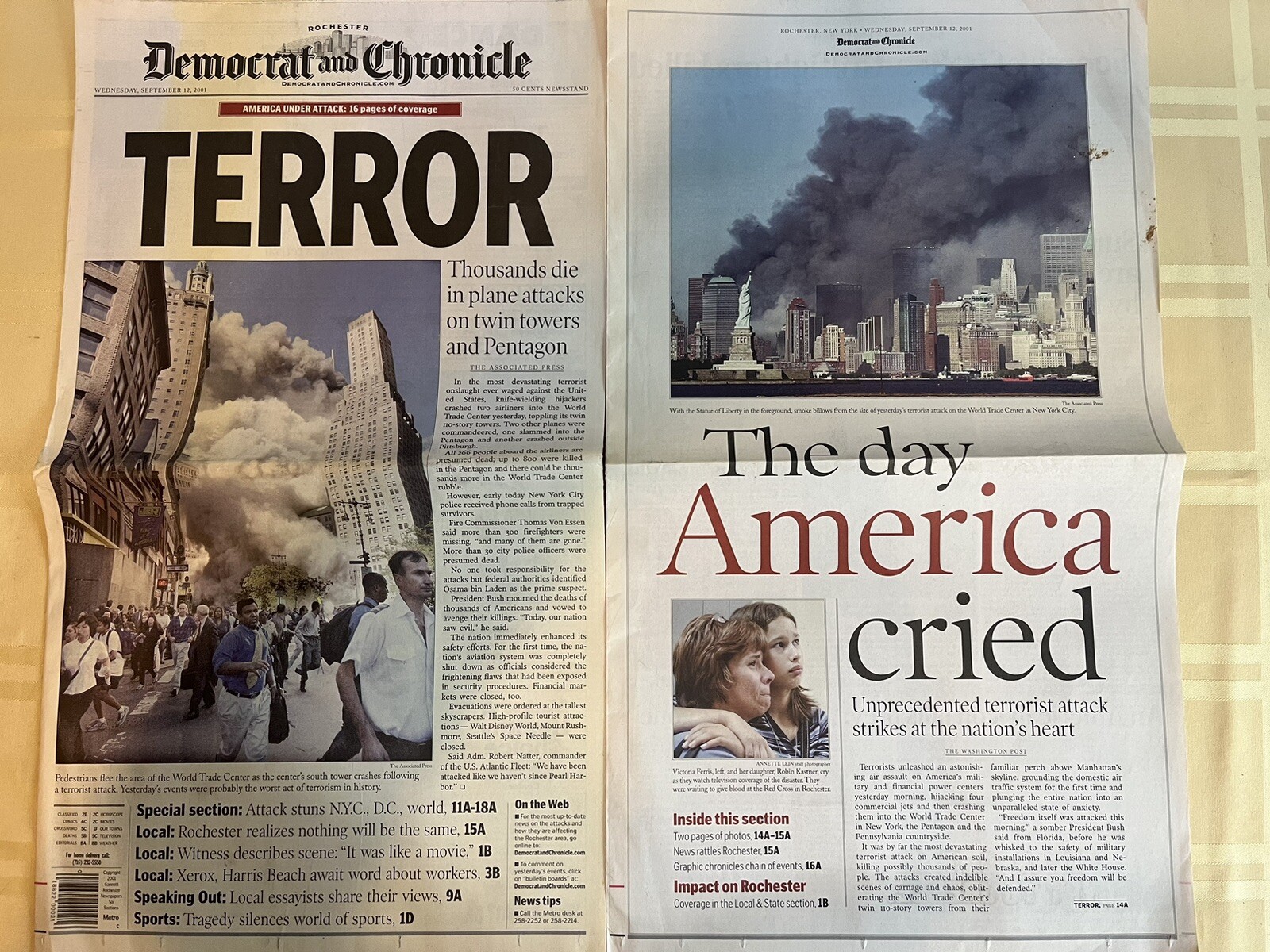 9/11 U. S. Attacked & Aftermath Newspaper Lot of 27 Complete Papers. 9/11 U. S. Attacked & Aftermath Newspaper Lot of 27 Complete Papers.