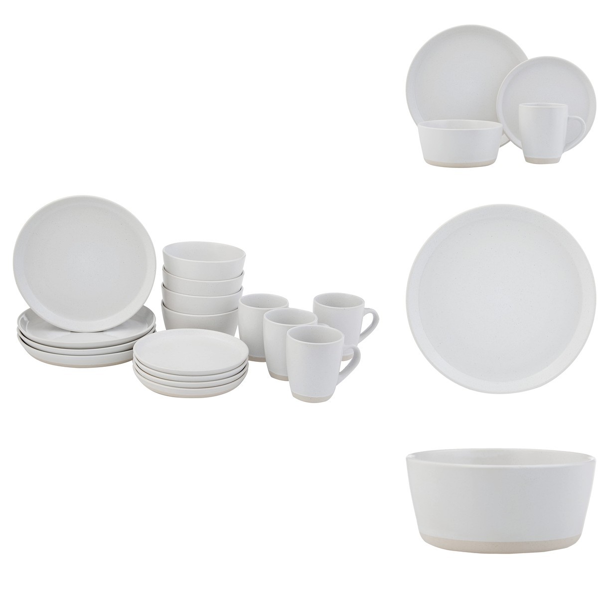 Safdie & Co. HK03106 16-Piece Dinnerware Set, 2 Tone Cream Safdie & Co. HK03106 16-Piece Dinnerware Set, 2 Tone Cream