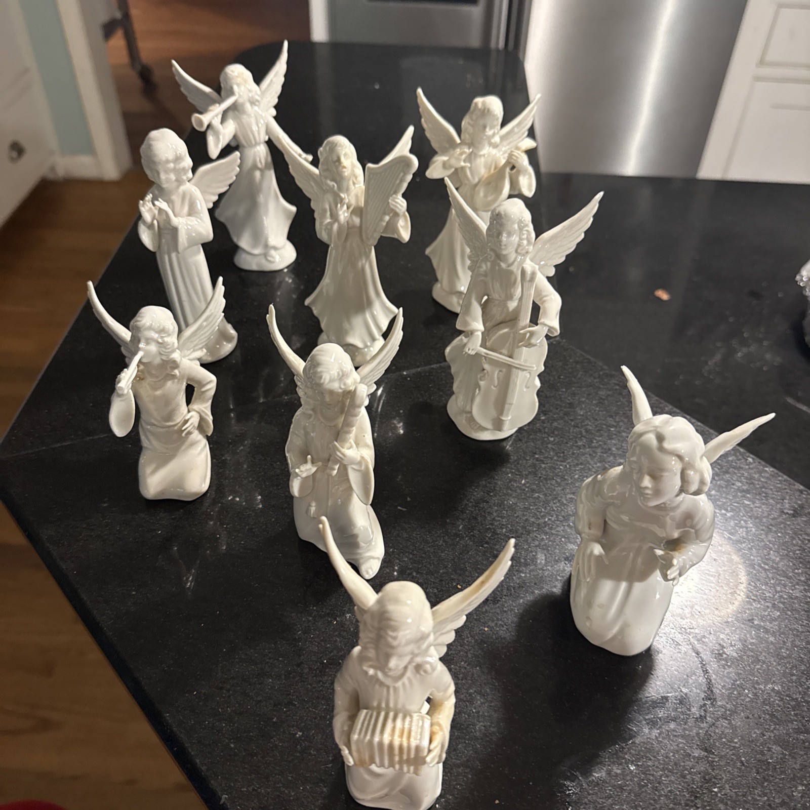 9 Vtg Dresden Germany Porcelain Figurines Set Heavenly Angelic Choir Christmas