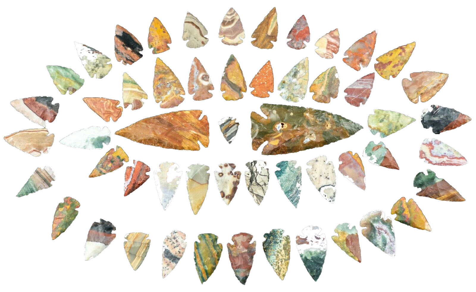 ** 52 Flint ARROWHEAD USA COLLECTION AMAZING COLORS 1"-1.3" Dovetail points ** ** 52 Flint ARROWHEAD USA COLLECTION AMAZING COLORS 1"-1.3" Dovetail points **